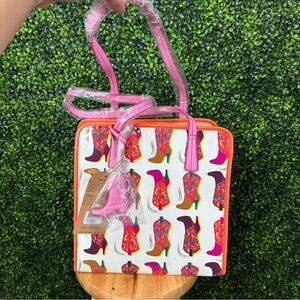 Nwt Catchfly Studio jelly Tote bag western boot print‎